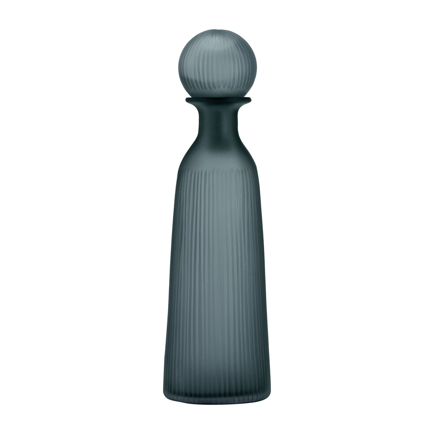 GLASS, 13"H VASE W/ LID, BLUE/GRAY |17391-02