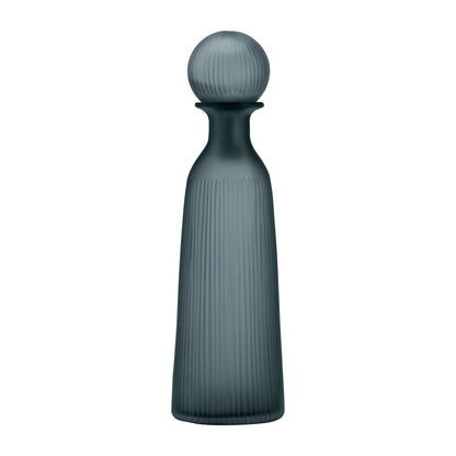 GLASS, 13"H VASE W/ LID, BLUE/GRAY |17391-02
