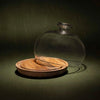 Goblet Glass Cloche With Wooden Base