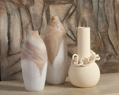 EV19650-03  14" IMMA GREY GLASS VASE( Sagebrook Home  )