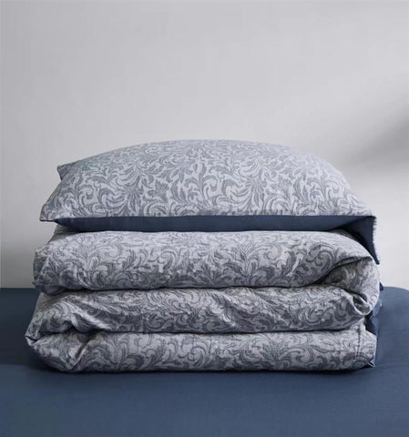 Jaqcuard Floral Weave Grey Bedding Set-KING