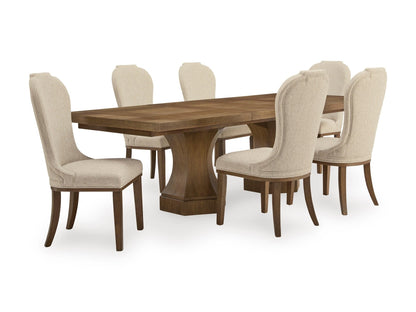 Jorlaina RECT Dining Table with 8 chairs and Server