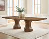 Jorlaina RECT Dining Table with 8 chairs and Server
