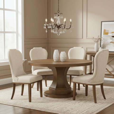 Jorlaina Round Dining Set without server