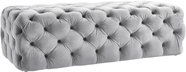 Kaylee Grey Velvet Ottoman