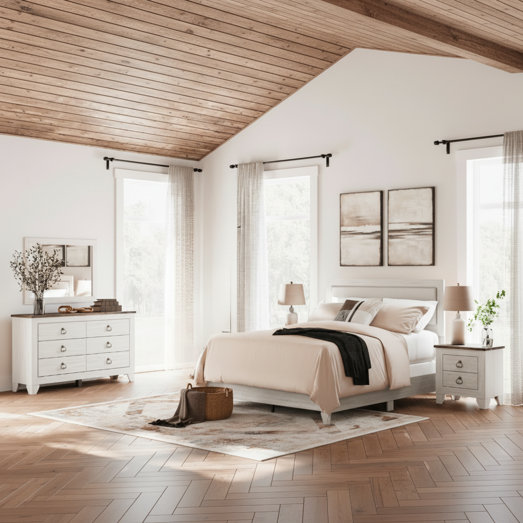 Laigmeyer King Upholstered Bedroom