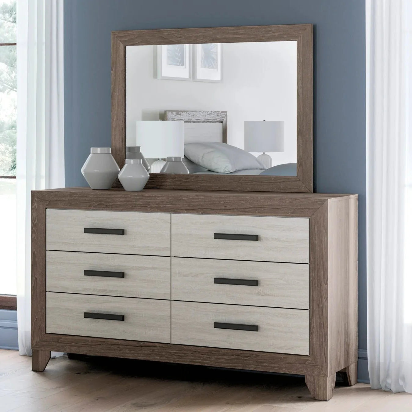 Laigmeyer Six Drawer Dresser and Mirror