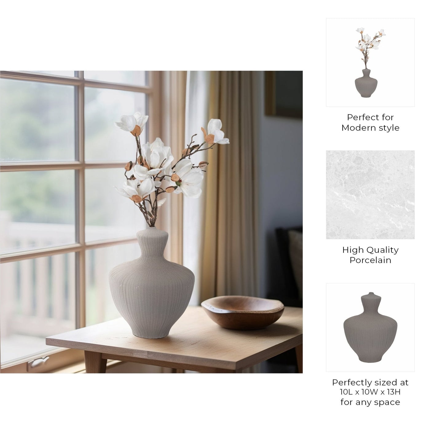 LOMBOK VASE, GRAY |EV20087-02