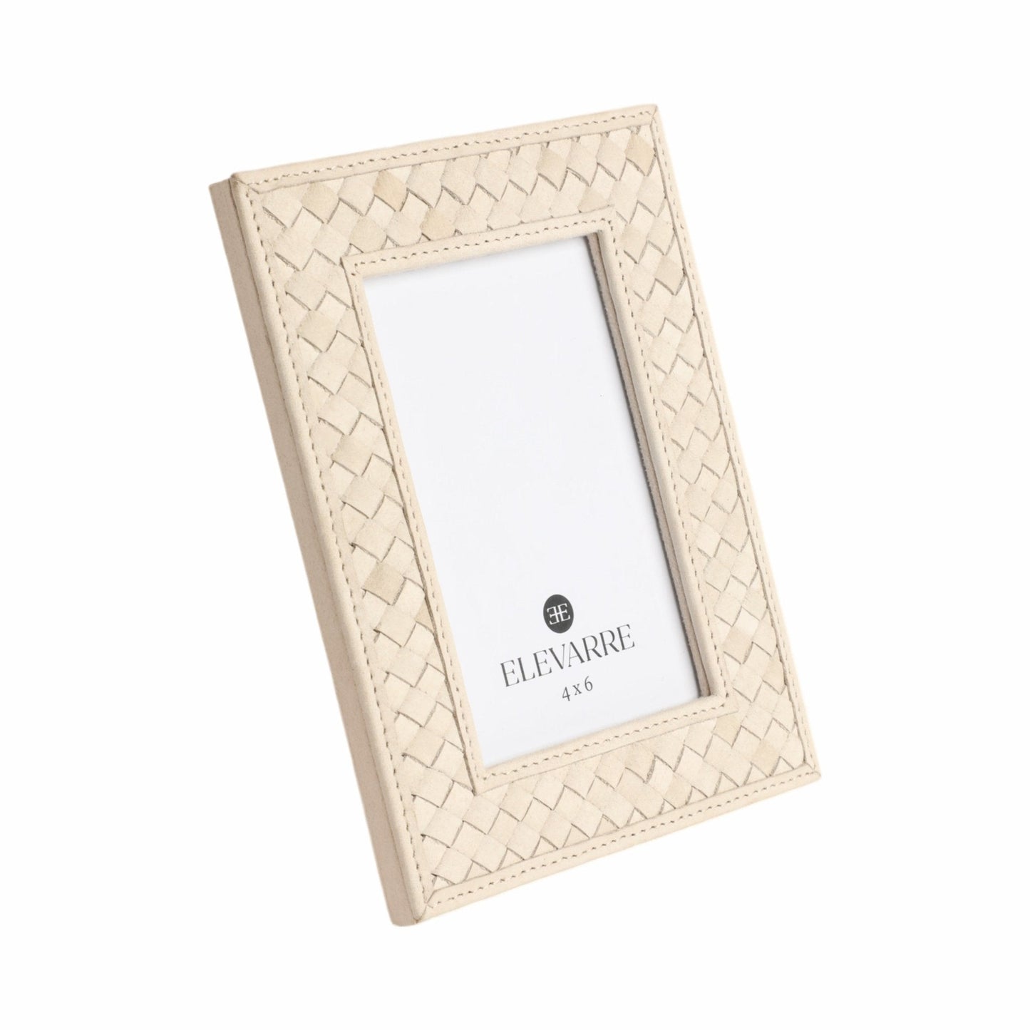 LUANDA LETHER 5X7 PHOTO FRAME, CREAM