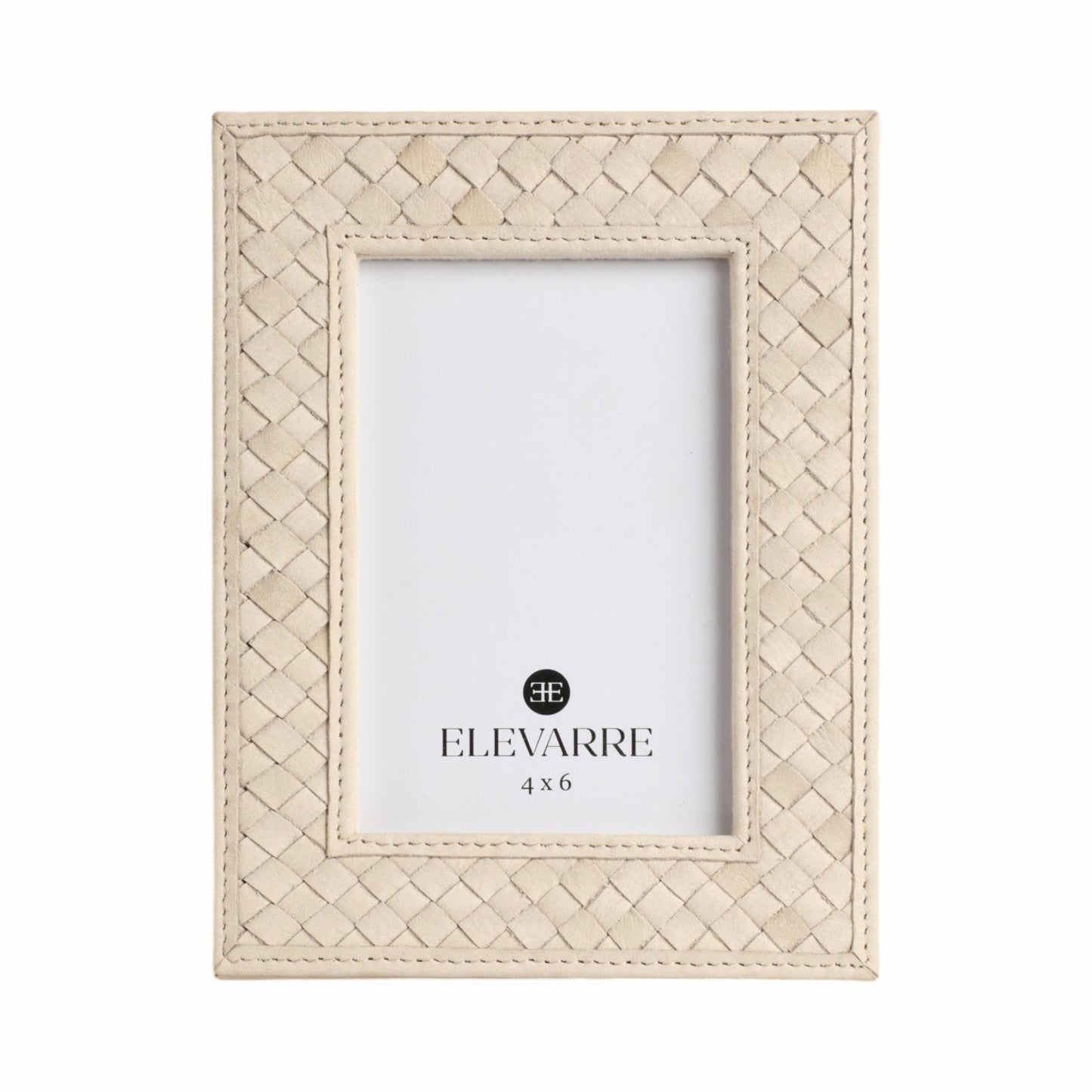 LUANDA LETHER 5X7 PHOTO FRAME, CREAM