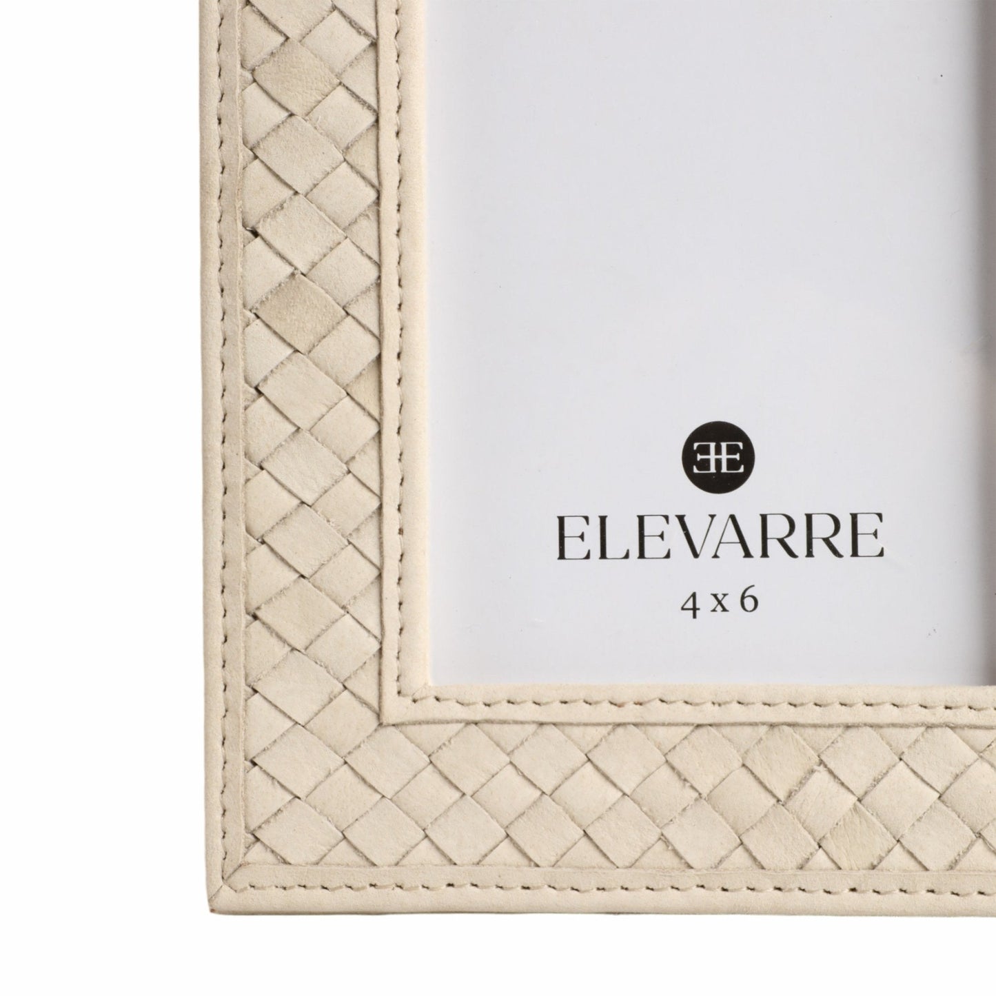 LUANDA LETHER 5X7 PHOTO FRAME, CREAM