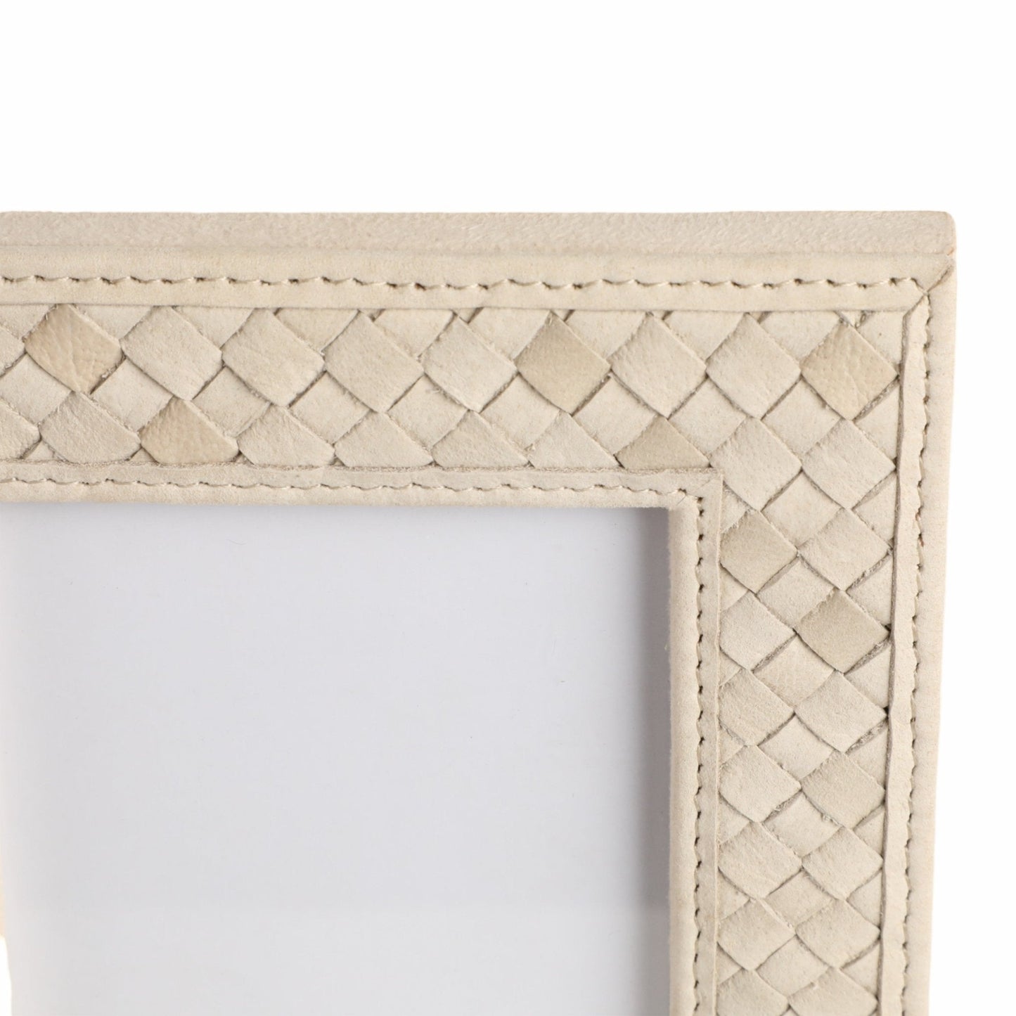 LUANDA LETHER 5X7 PHOTO FRAME, CREAM