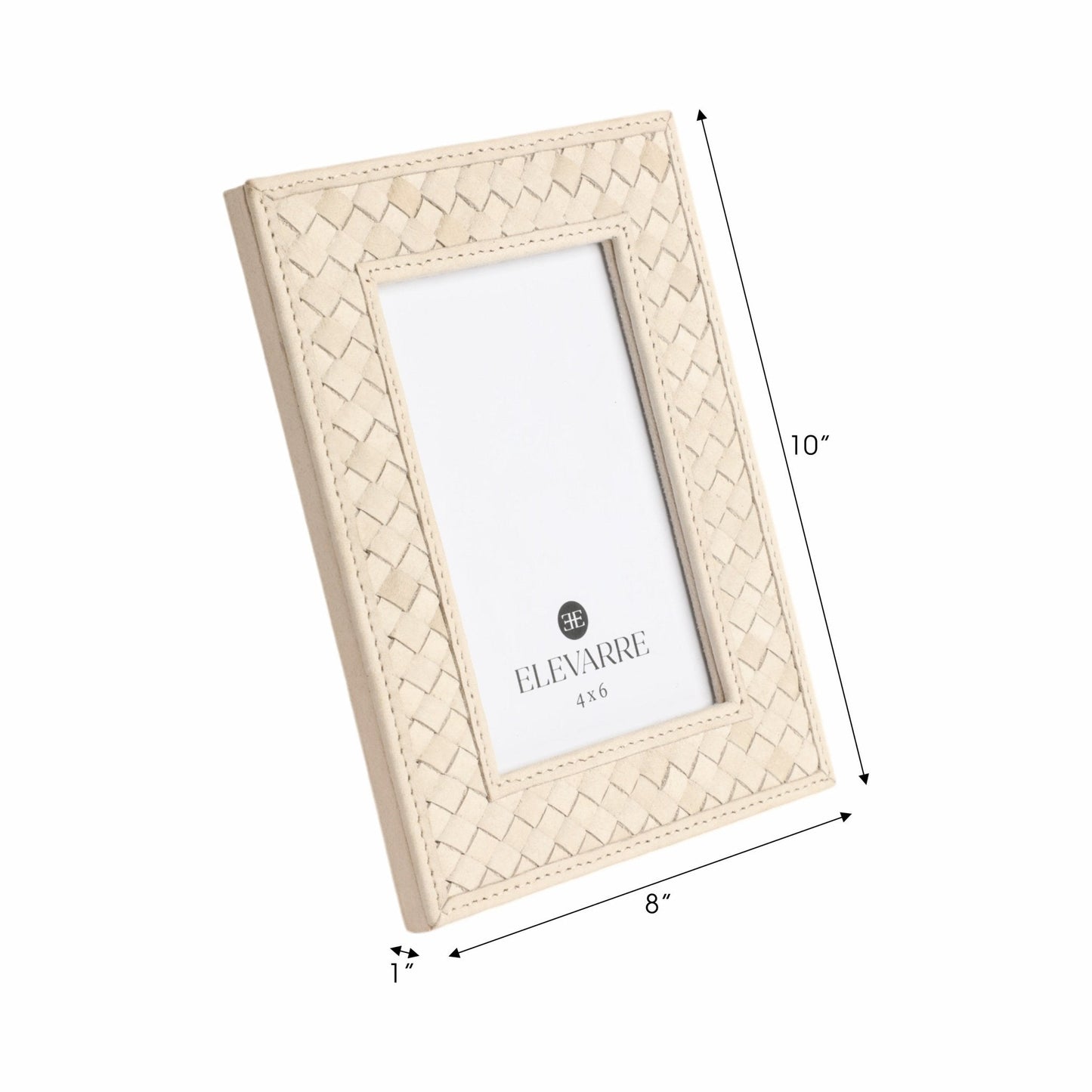 LUANDA LETHER 5X7 PHOTO FRAME, CREAM