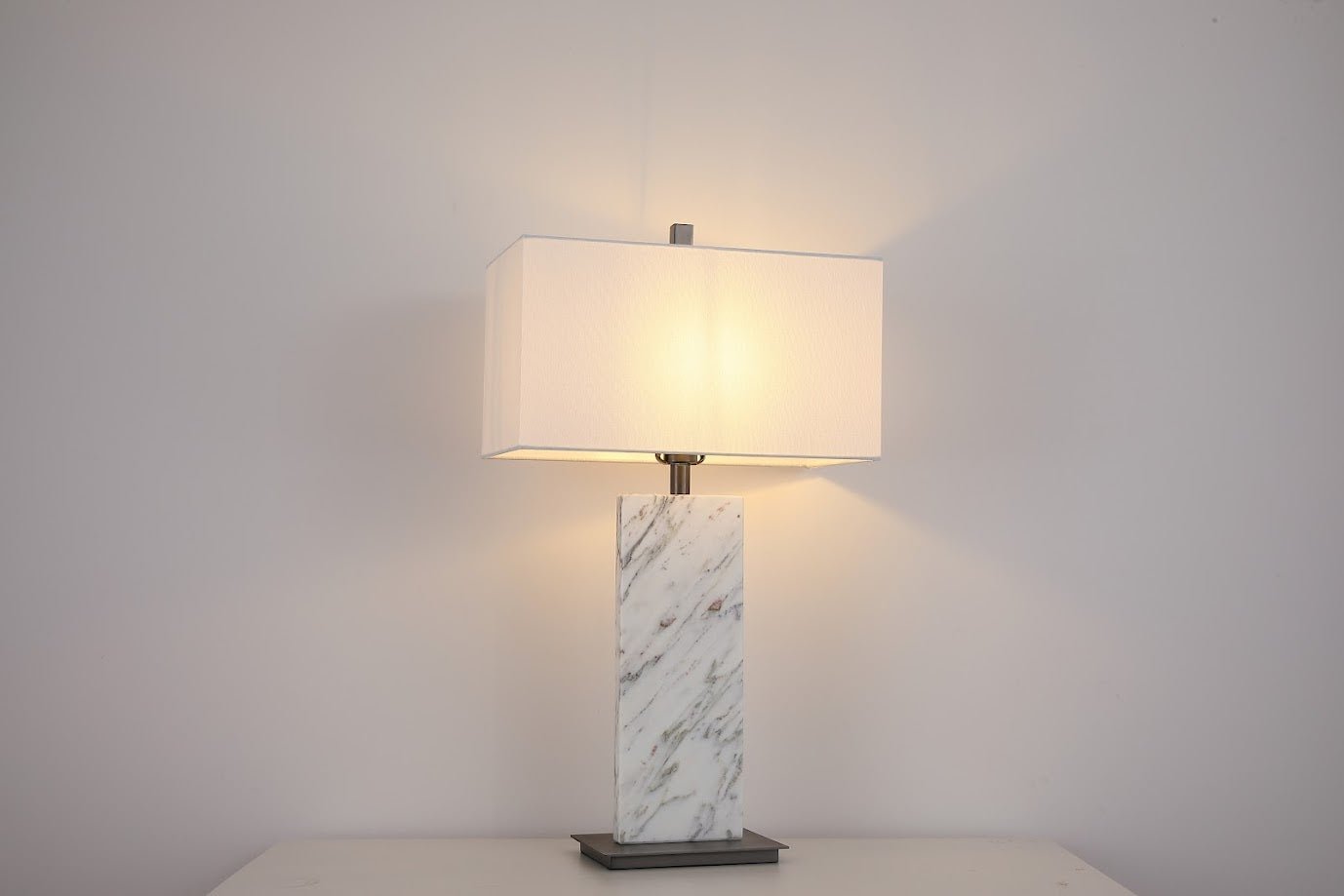Marbled Linen Table Lamp Luma Stone Collection