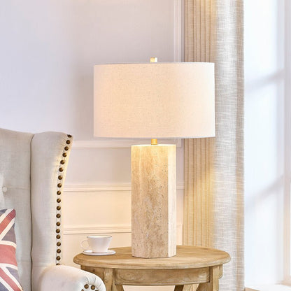 Midnight Travertine Table Lamp