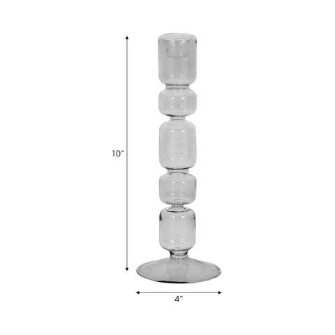 Mixed Bubble Taper Candleholder, Smoke |21351-03