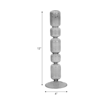 Mixed Bubble Taper Candleholder, Smoke |21351-03