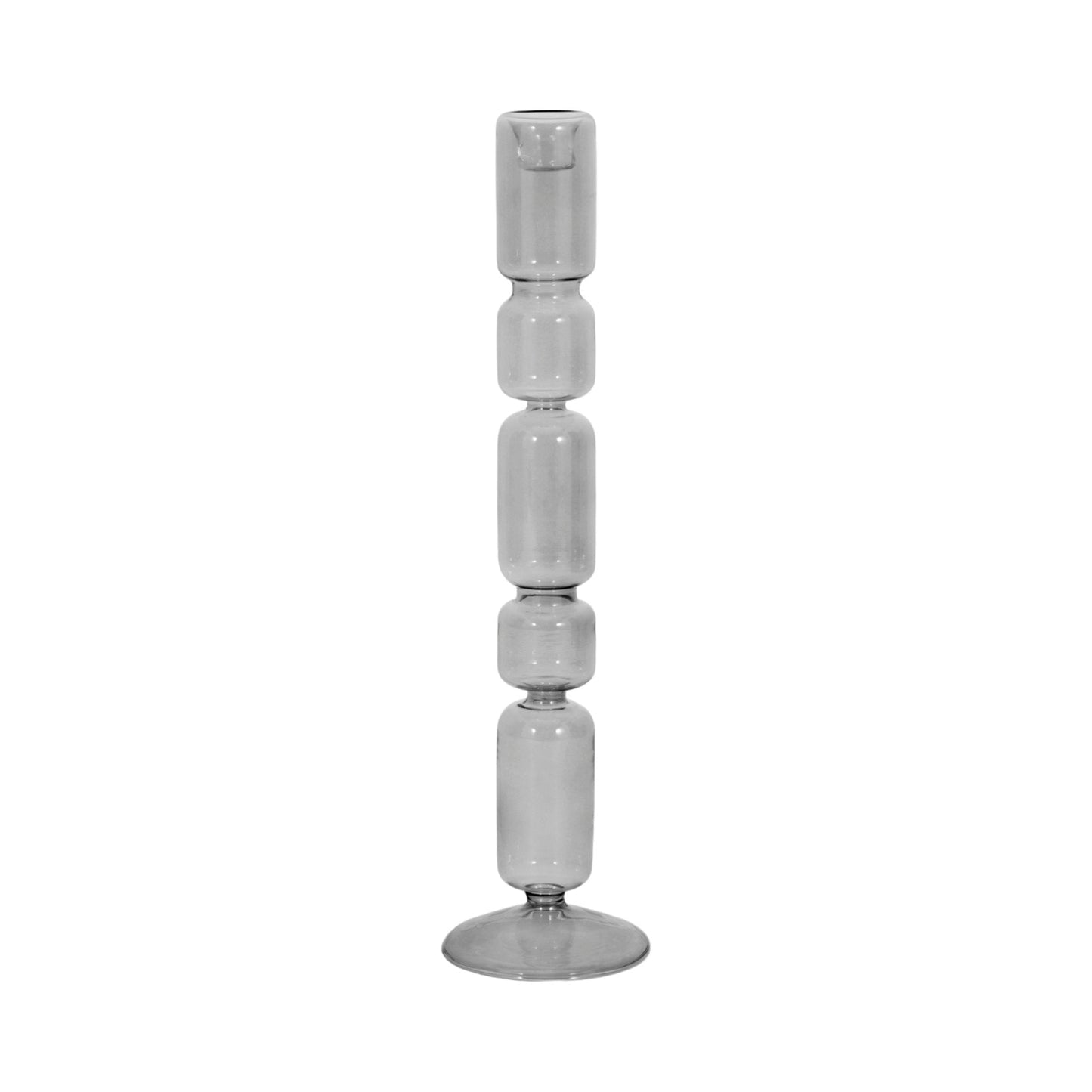 Mixed Bubble Taper Candleholder, Smoke |21351-03
