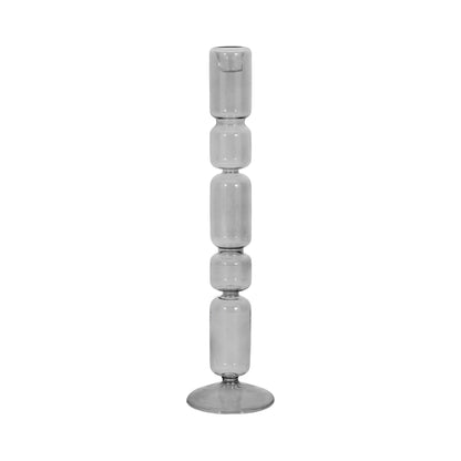 Mixed Bubble Taper Candleholder, Smoke |21351-03