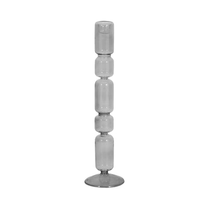 Mixed Bubble Taper Candleholder, Smoke |21351-03