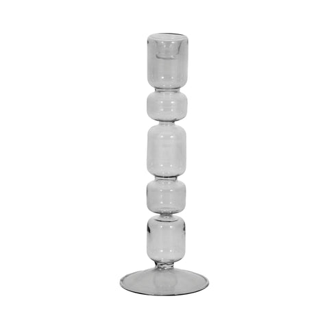 Mixed Bubble Taper Candleholder, Smoke |21351-02