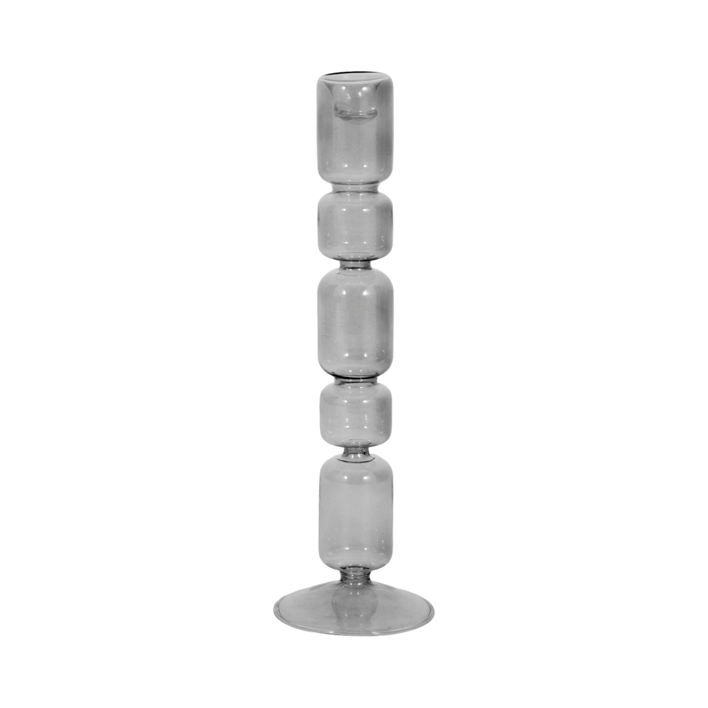 Mixed Bubble Taper Candleholder, Smoke |21351-03