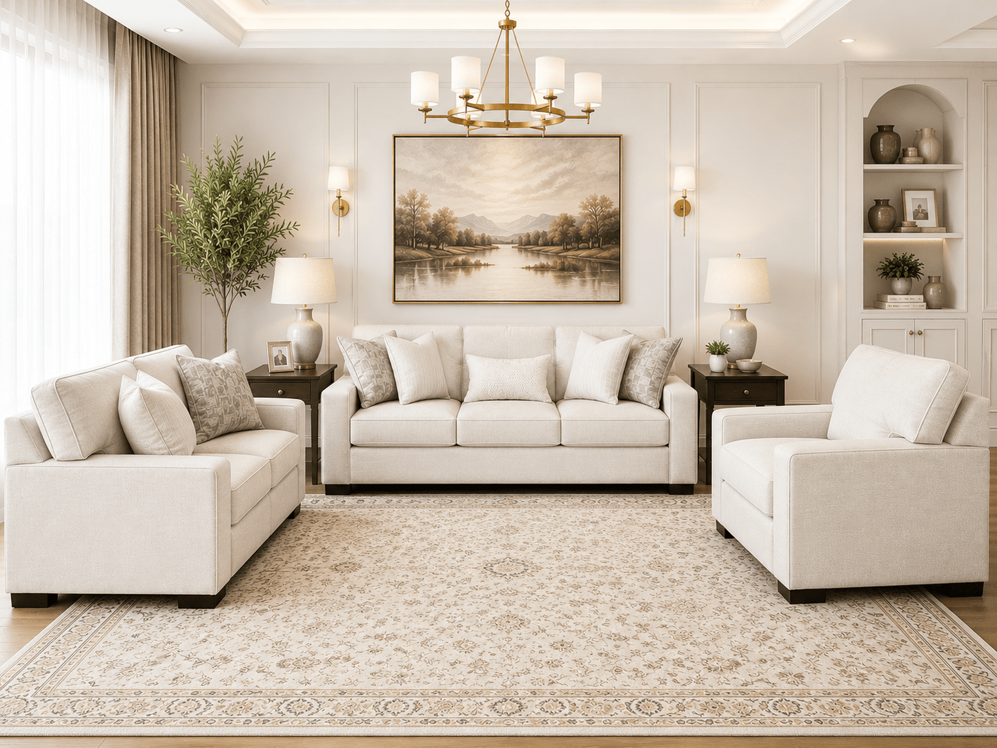 Padova Sofa Set with Free Milloton Table (Set of 3) |33773-T398-13