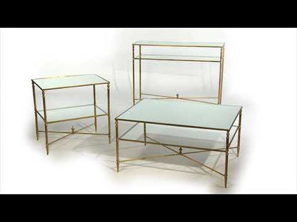 24278-C-UTT |Henzler 114 W x 83 H x 35 D Rectangle Console Table with Mirror Top