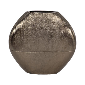 الزهرية الدائرية بـ11 خطًا ، نحاسي عتيق 11 LINES ROUND VASE, BRASS ANTIQUE