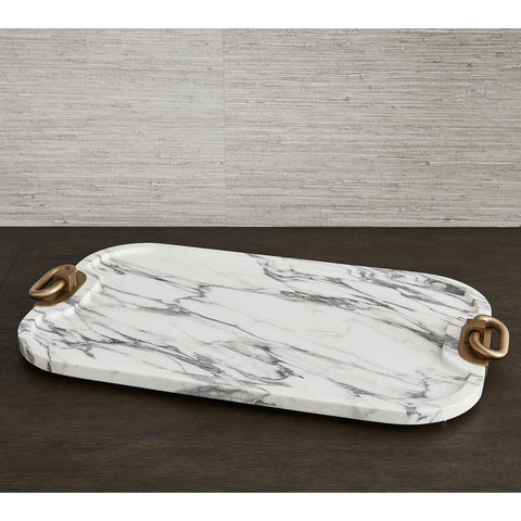 R18090-UTT | Hippodrome Tray - Arabescato Marble