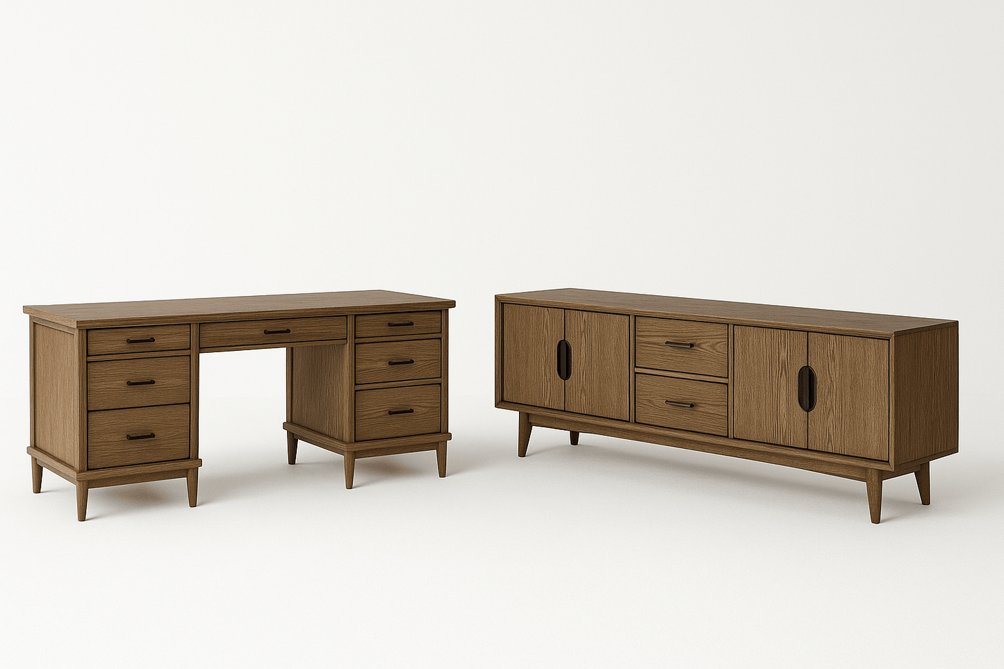 Roanhowe TV Stand And Home Office Desk Set