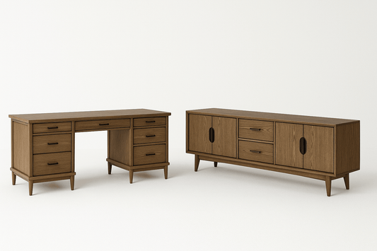 Roanhowe TV Stand And Home Office Desk Set