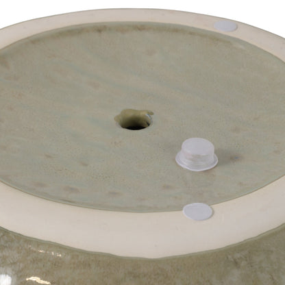 S/2 10/12" IRIDESCENT BOWL PLANTERS, GREEN