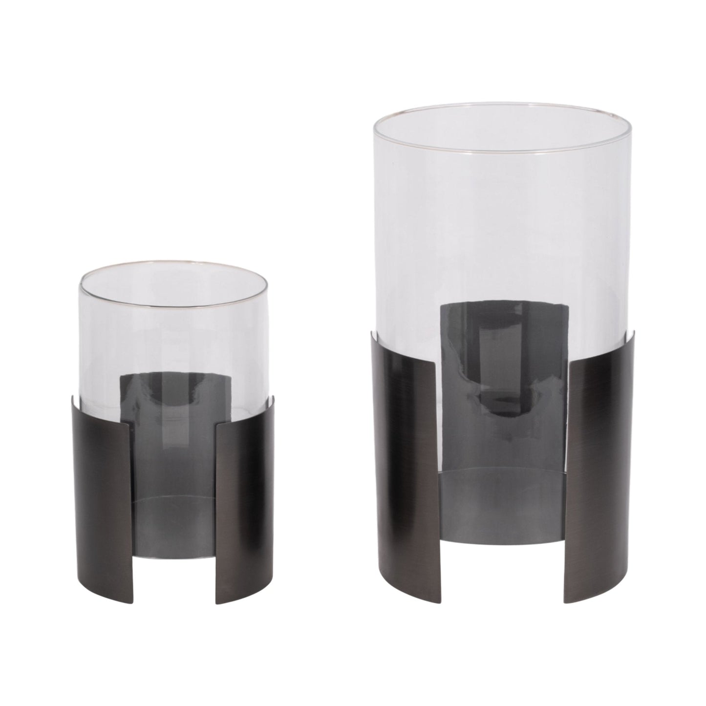 S/2 10/14" 3-LEGGED CONTEMPORARY HURRICANE, ZINC