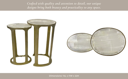 S/2 21/22" SURREY SELENITE TOP ACCENT TABLES