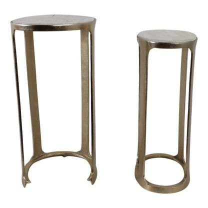 S/2 21/22" SURREY SELENITE TOP ACCENT TABLES