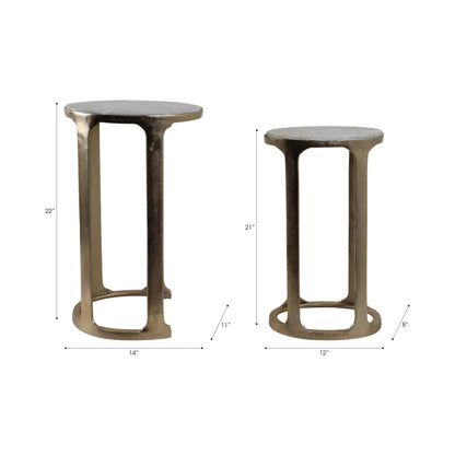 S/2 21/22" SURREY SELENITE TOP ACCENT TABLES
