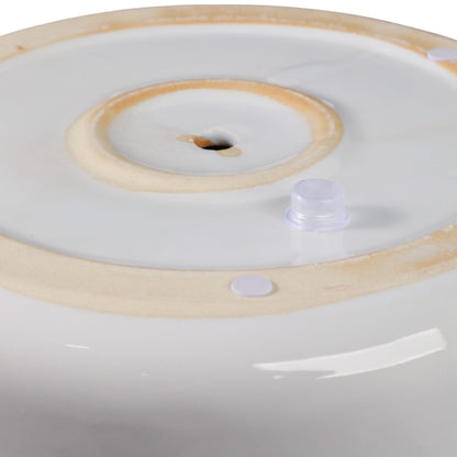S/2 7/10" FLORAL APPLIQUE PLANTER, WHITE