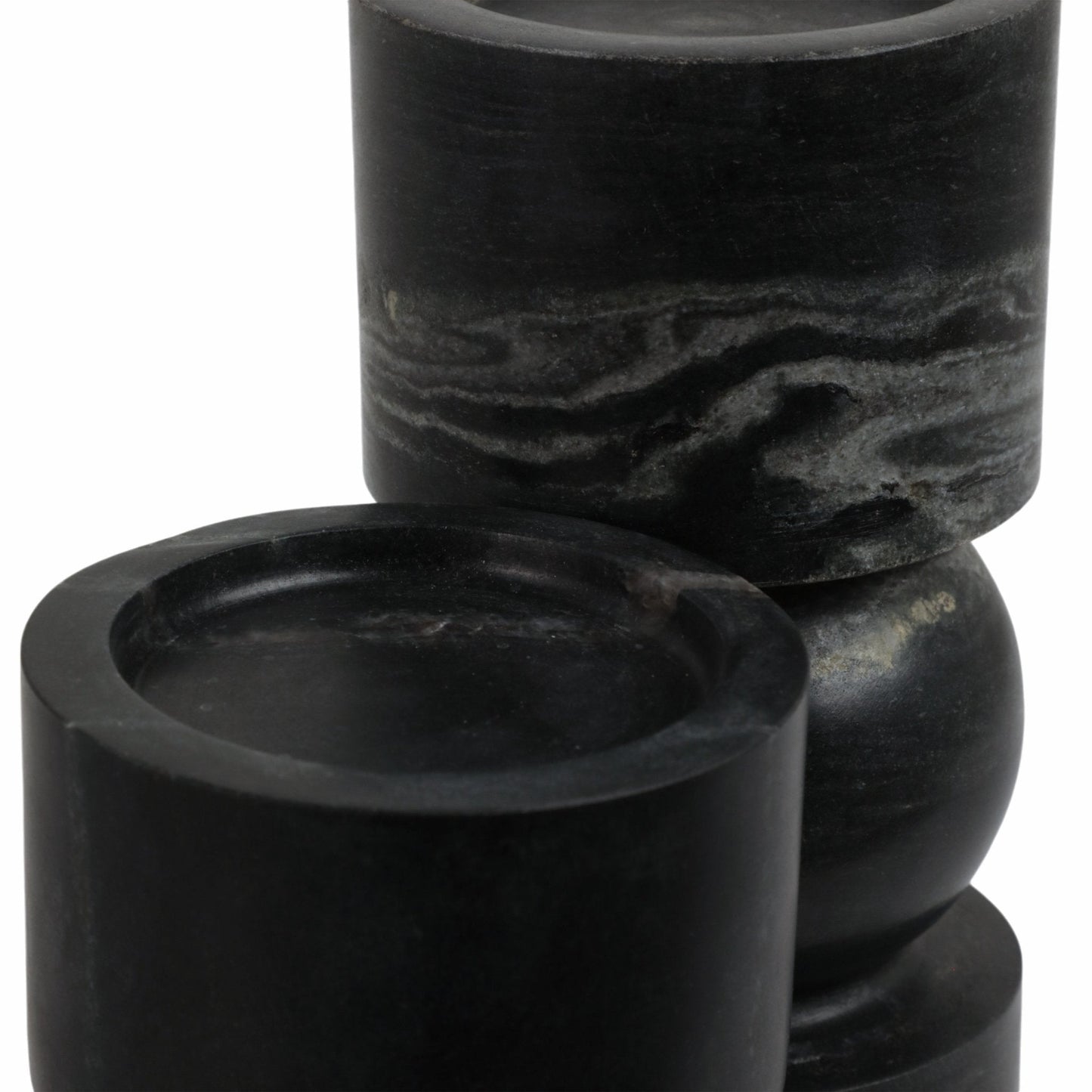 S/2 9/12" Himalayan Marble Candle Holders