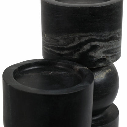 S/2 9/12" Himalayan Marble Candle Holders