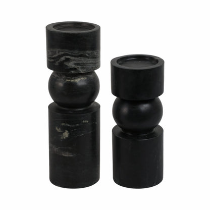 S/2 9/12" Himalayan Marble Candle Holders