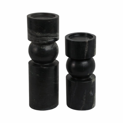S/2 9/12" Himalayan Marble Candle Holders