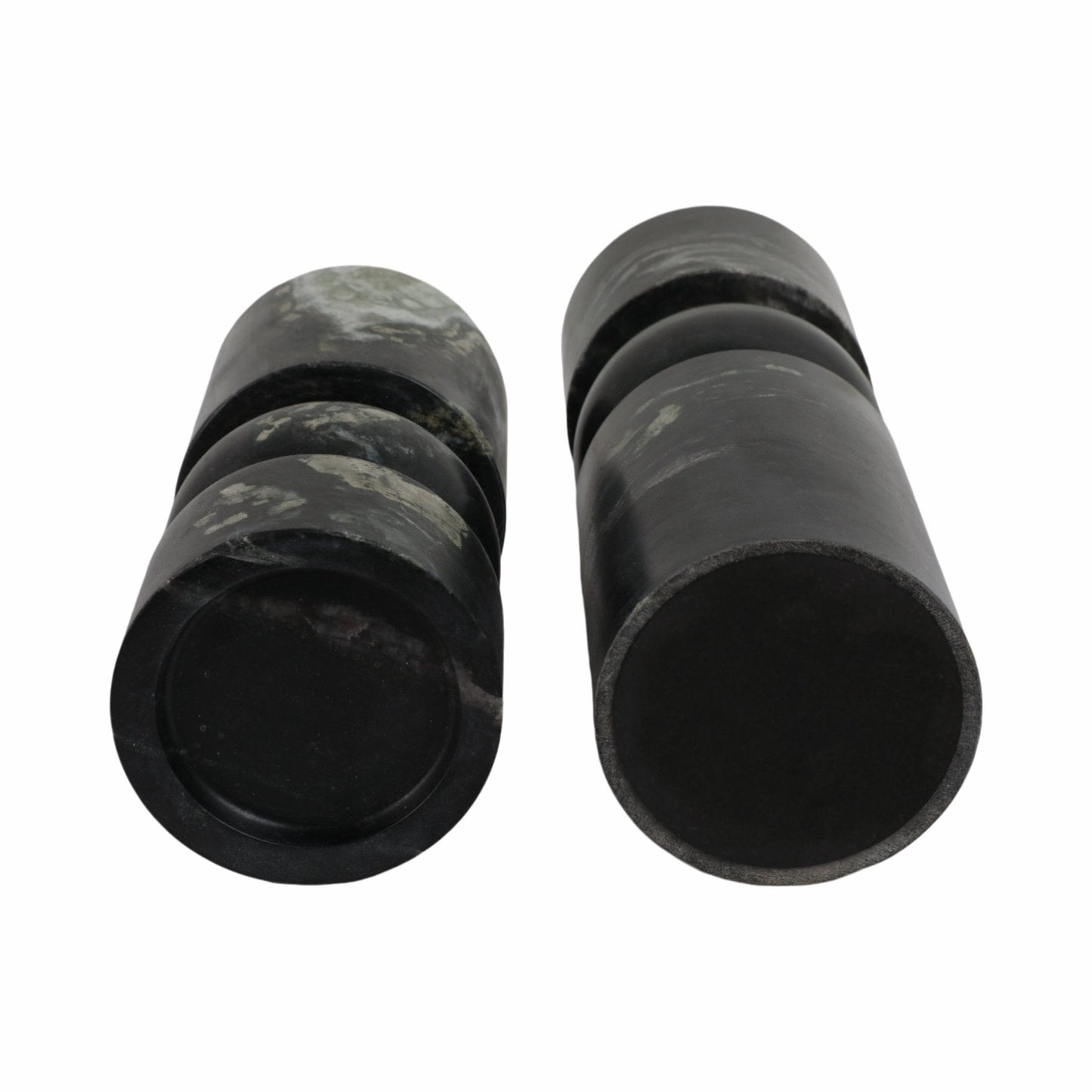 S/2 9/12" Himalayan Marble Candle Holders