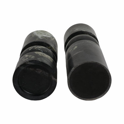 S/2 9/12" Himalayan Marble Candle Holders