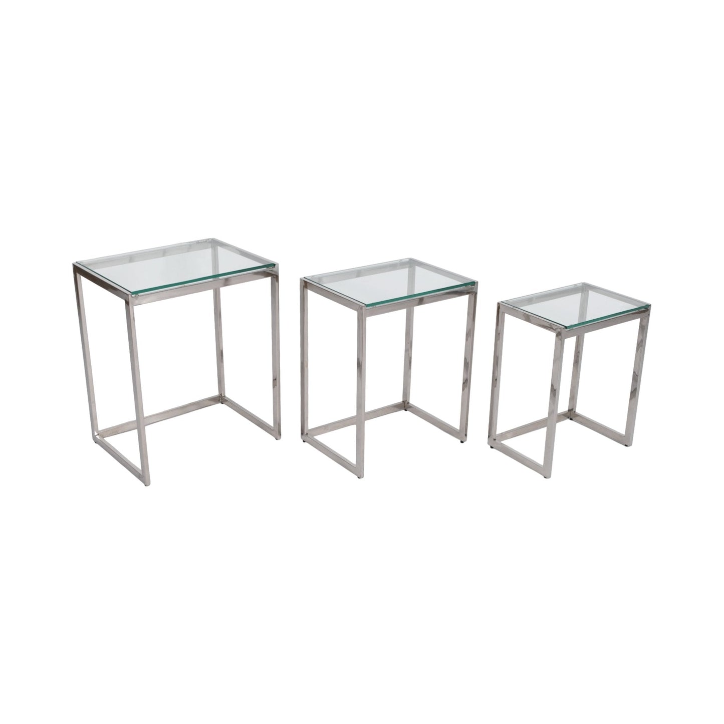 S/3 20/22/24" MAXWELL STAINLESS STEEL NESTING TABL