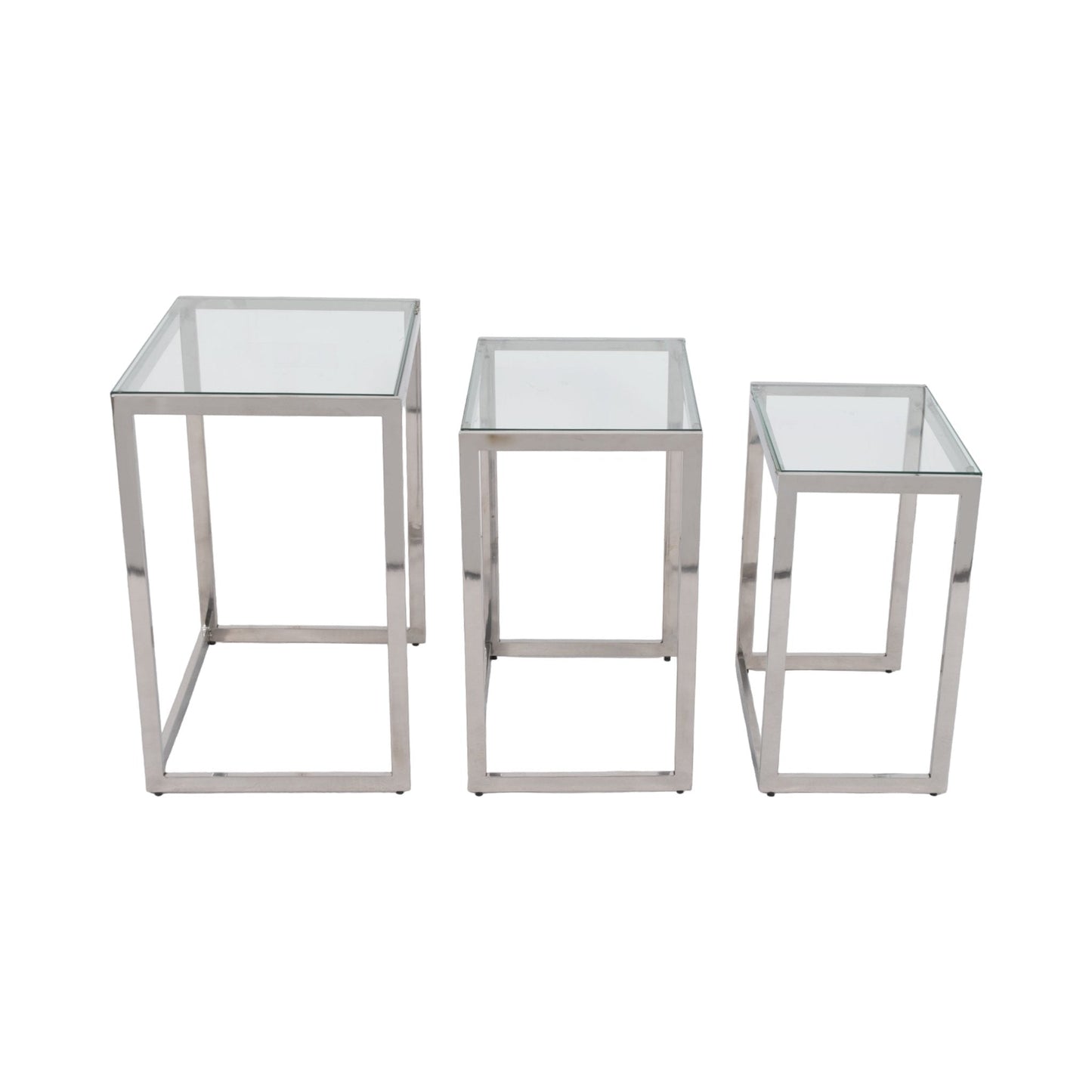 S/3 20/22/24" MAXWELL STAINLESS STEEL NESTING TABL