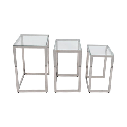 S/3 20/22/24" MAXWELL STAINLESS STEEL NESTING TABL