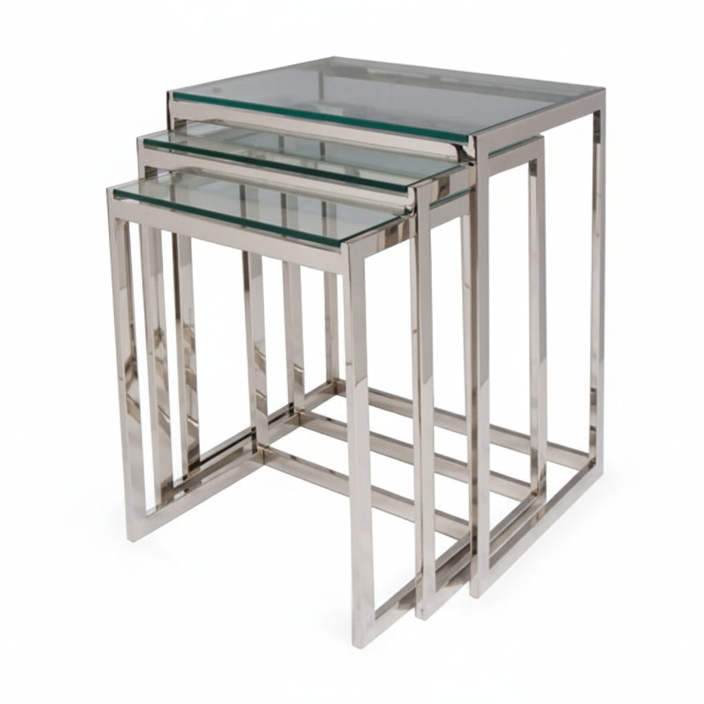 S/3 20/22/24" MAXWELL STAINLESS STEEL NESTING TABL