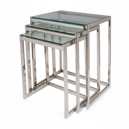 S/3 20/22/24" MAXWELL STAINLESS STEEL NESTING TABL