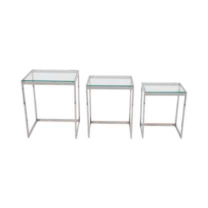 S/3 20/22/24" MAXWELL STAINLESS STEEL NESTING TABL